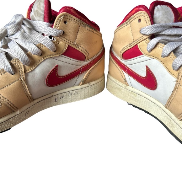 Nike high top Kids' Tan and Red Sneakers - Picture 2 of 9